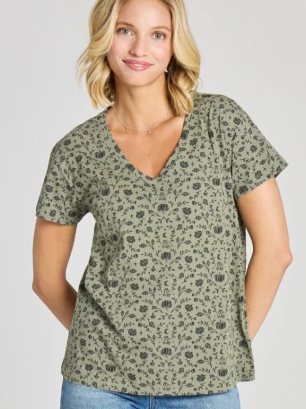 Women's Fall Vibes Pattern Crusher-LITE Easy Vee Life is Good